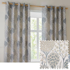 Ophelia Jacquard Floral Room Darkening Eyelet Curtains