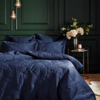 Palmeria Quilted Velvet Duvet Cover Set