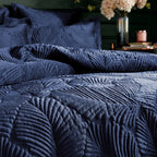 Palmeria Quilted Velvet Duvet Cover Set