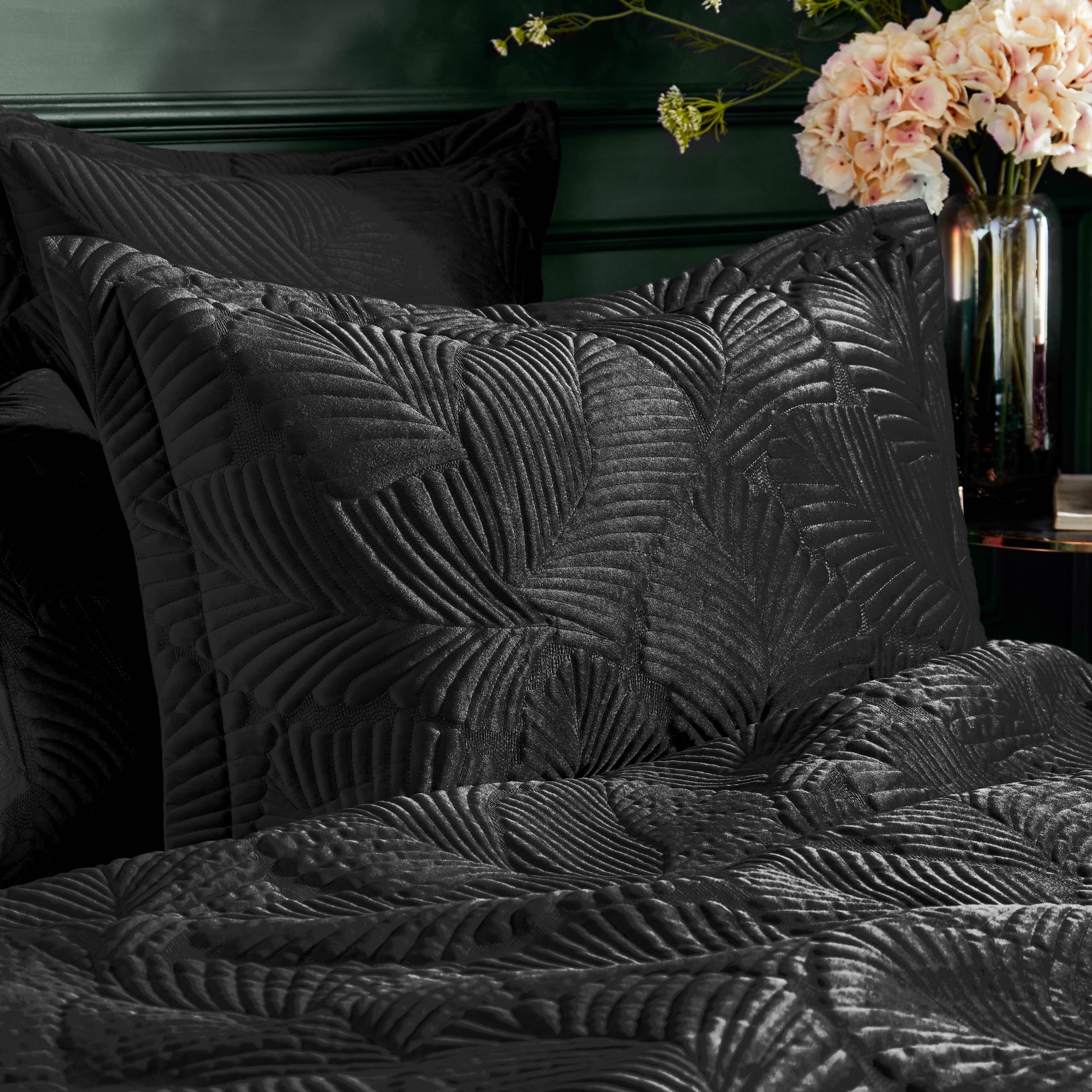 Palmeria Quilted Velvet Pillowcase