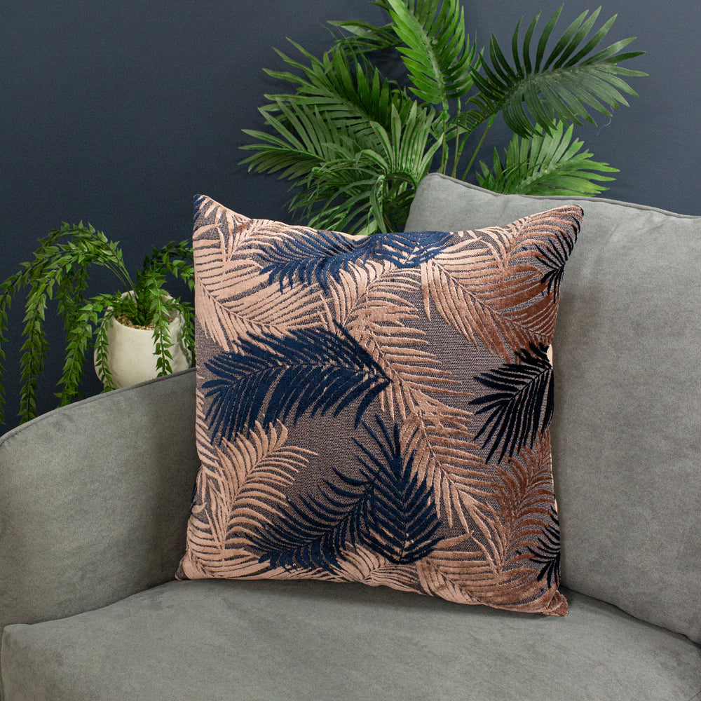 Palm Grove Velvet Jacquard Cushion