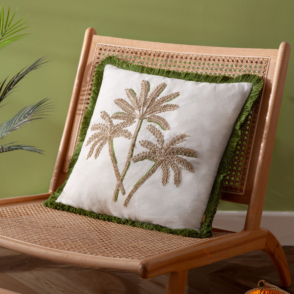 Palm Embroidered Cushion