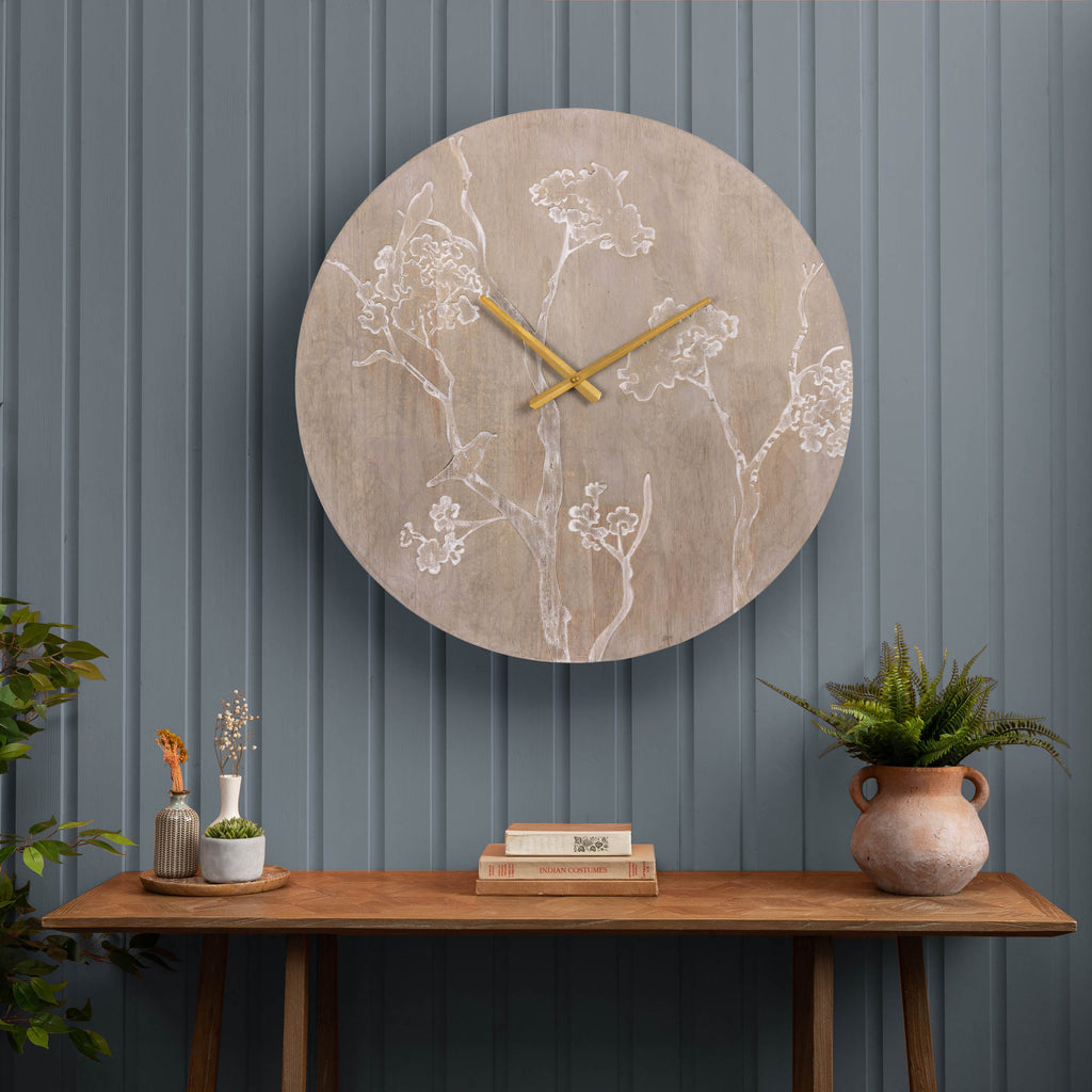 Paloma Wooden Clock Weathered