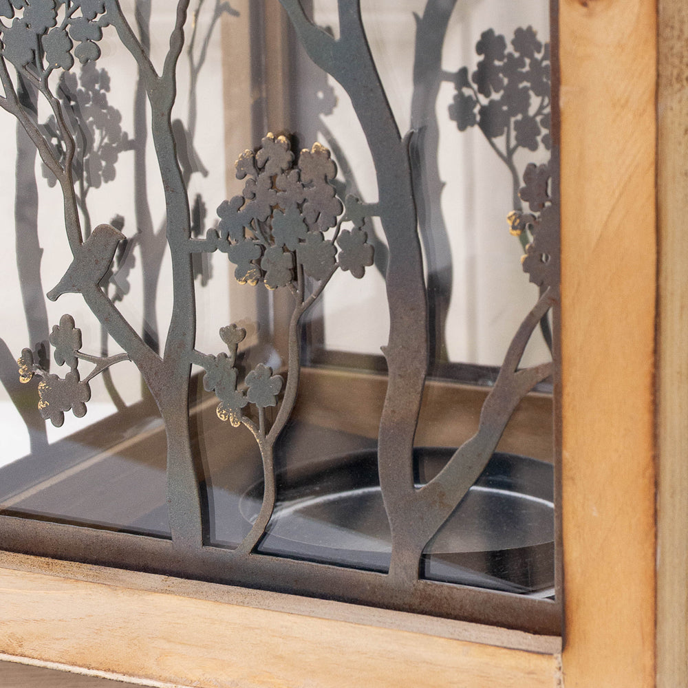 Paloma Wooden Floral Set of 2 Lanterns