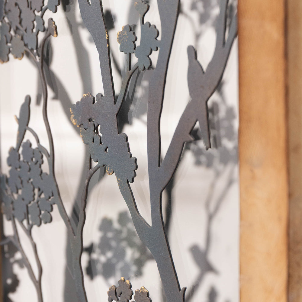 Paloma Wooden Floral Set of 2 Lanterns