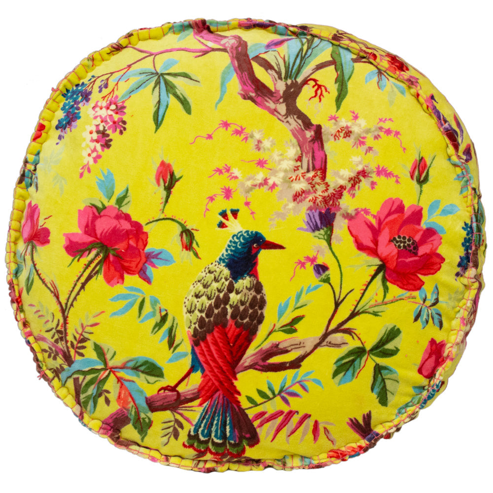 Paradise Velvet Round Cushion