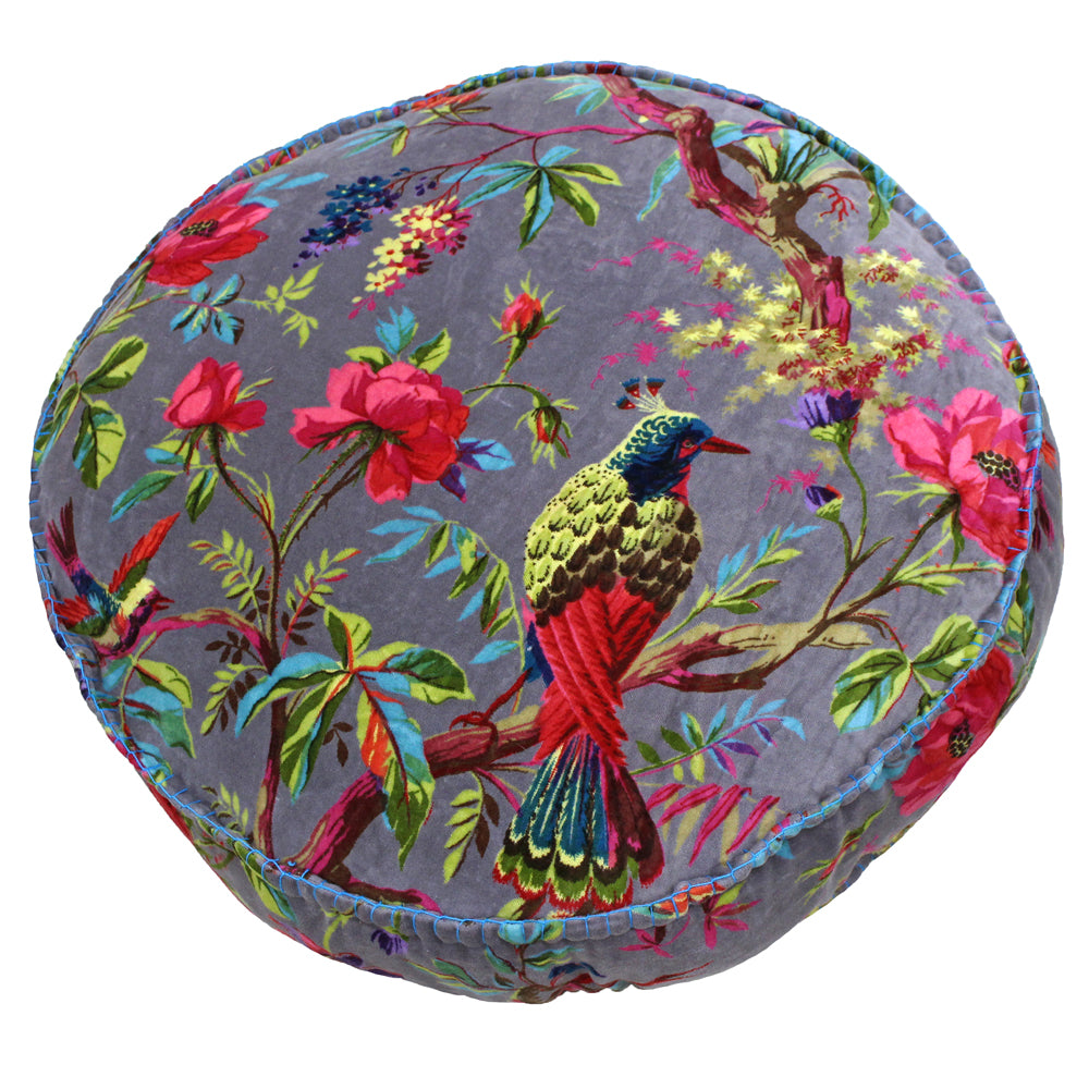 Paradise Velvet Round Cushion