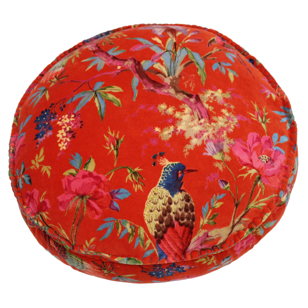 Paradise Velvet Round Cushion