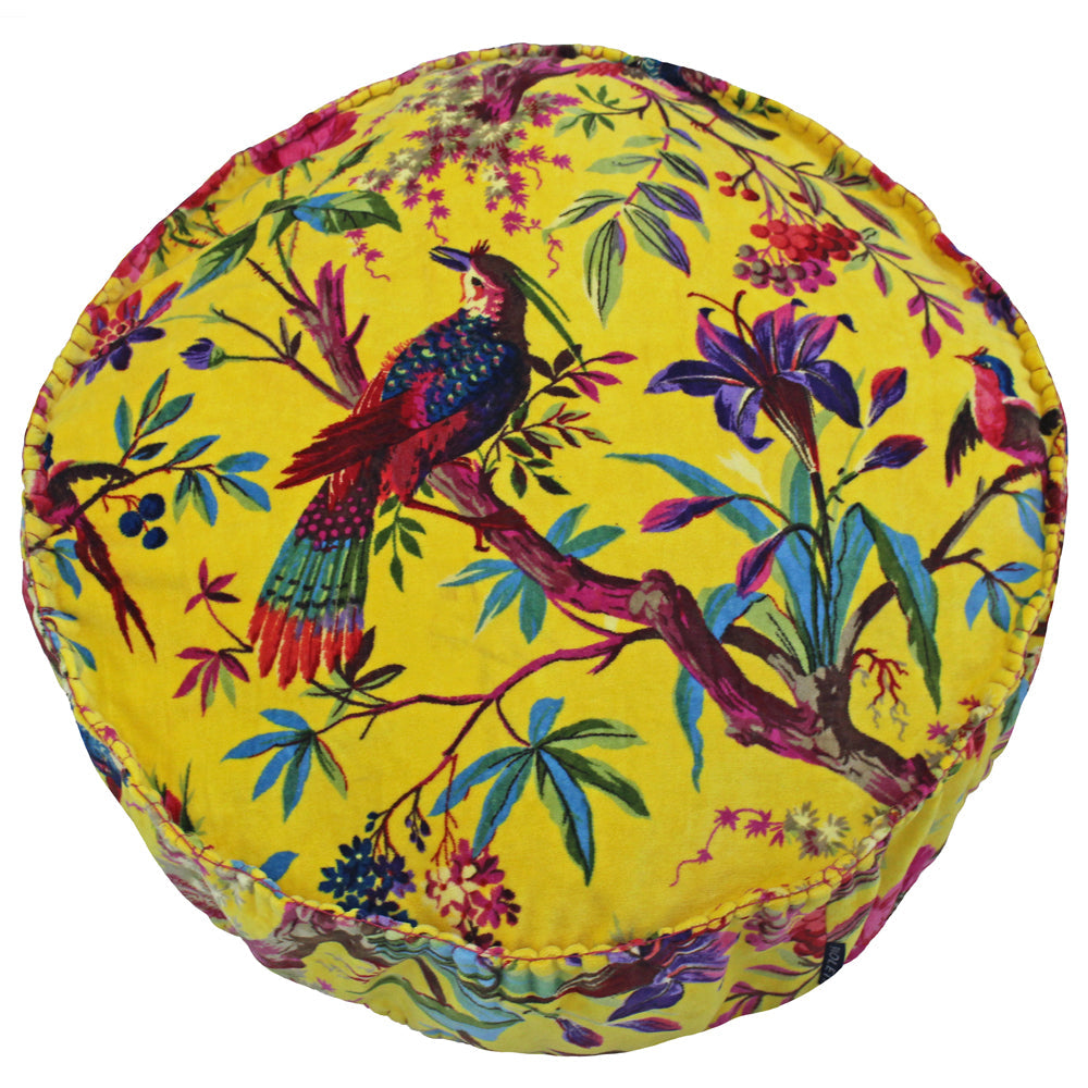 Paradise Velvet Round Cushion