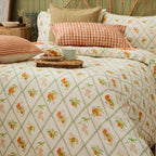 Peach Harvest Printed Duvet Cover Set
