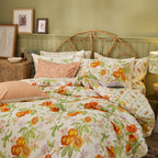 Peach Harvest Printed Duvet Cover Set