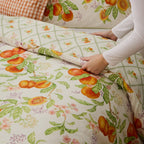 Peach Harvest Printed Duvet Cover Set