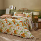 Peach Harvest Printed Duvet Cover Set