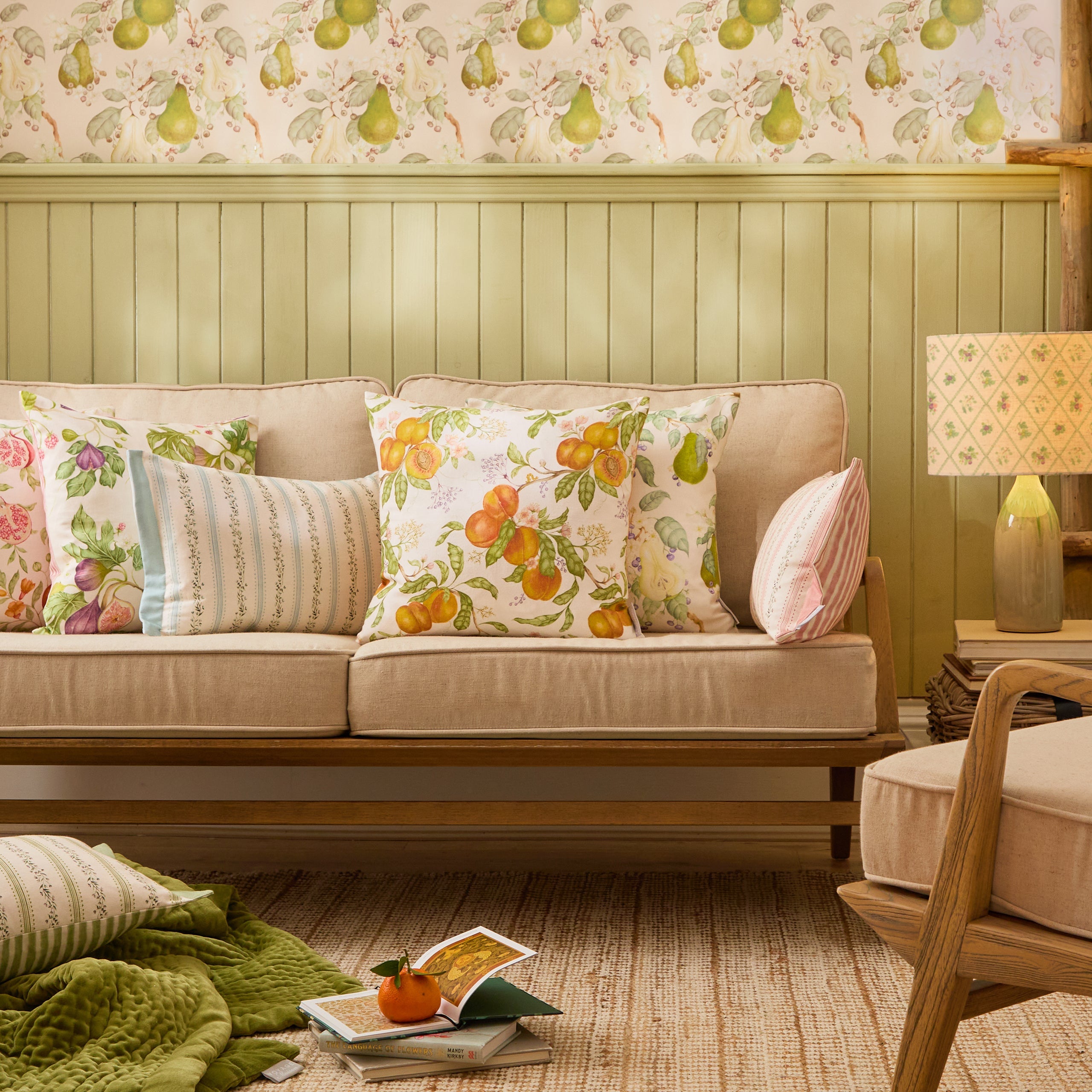 Peach Harvest Printed Cushion