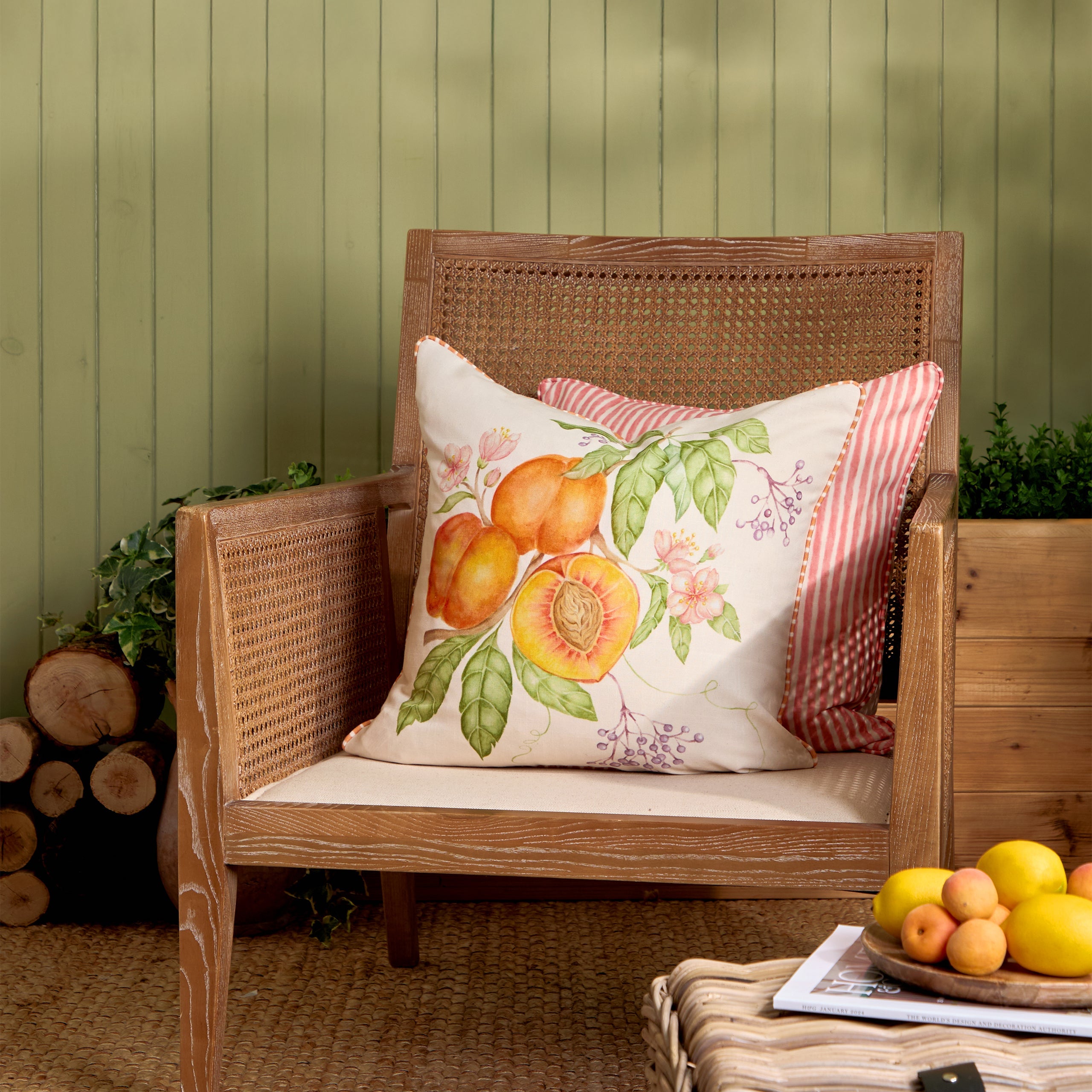 Peach Harvest Printed Outdoor Cushion