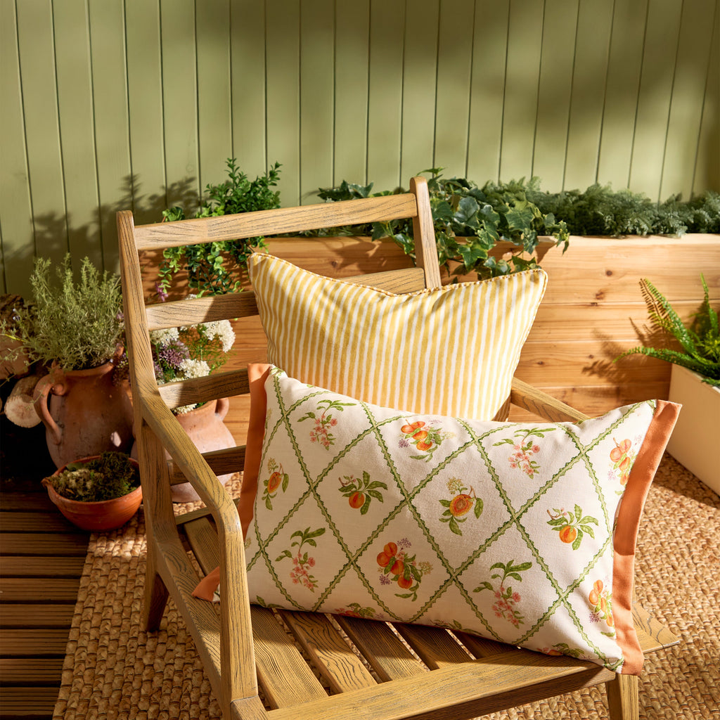 Peach Trellis Printed Outdoor Cushion