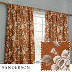 Porcelain Garden Printed Chenille Pencil Pleat Curtains