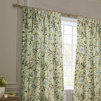 Porcelain Garden Printed Chenille Pencil Pleat Curtains