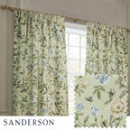 Porcelain Garden Printed Chenille Pencil Pleat Curtains