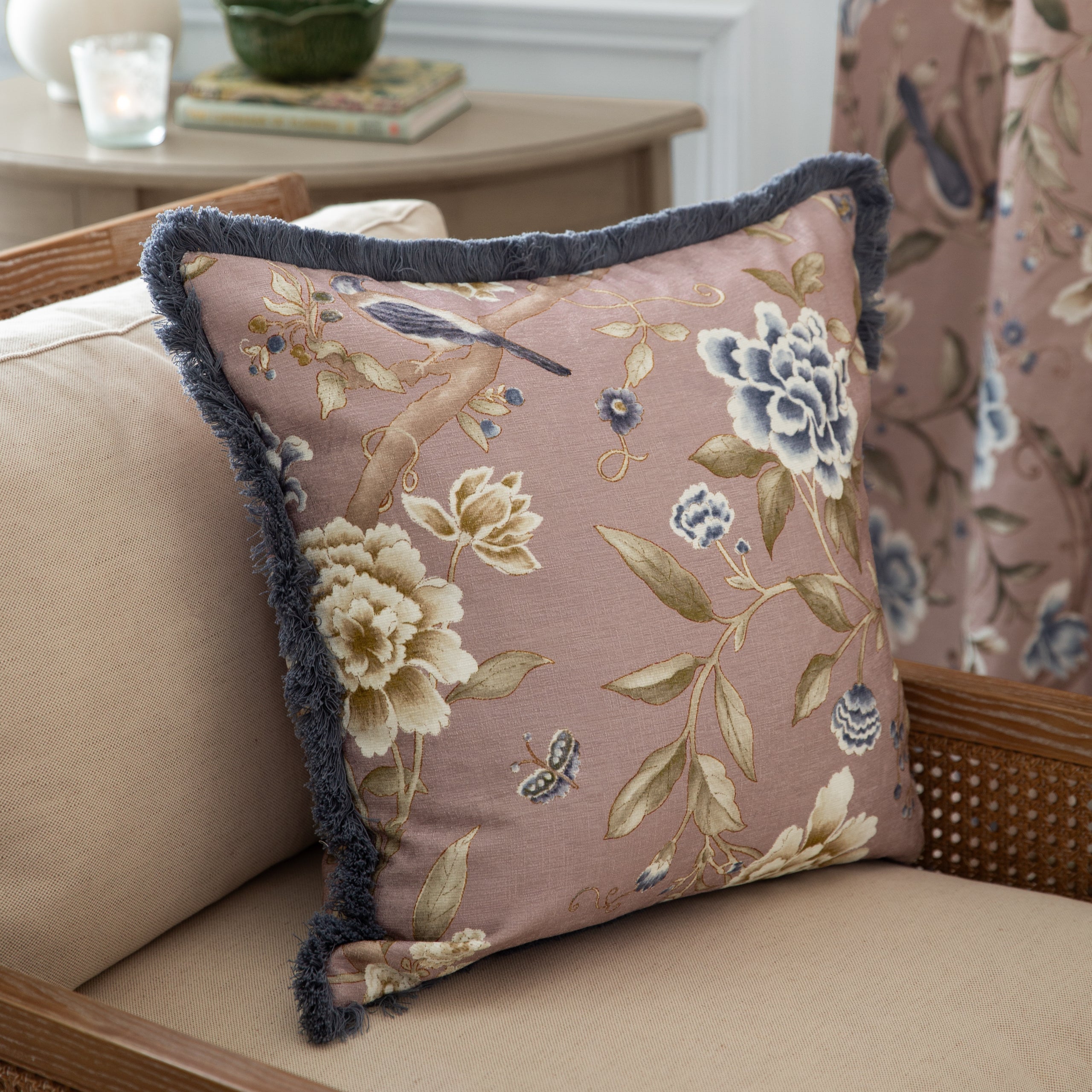 Porcelain Garden Chenille Cushion