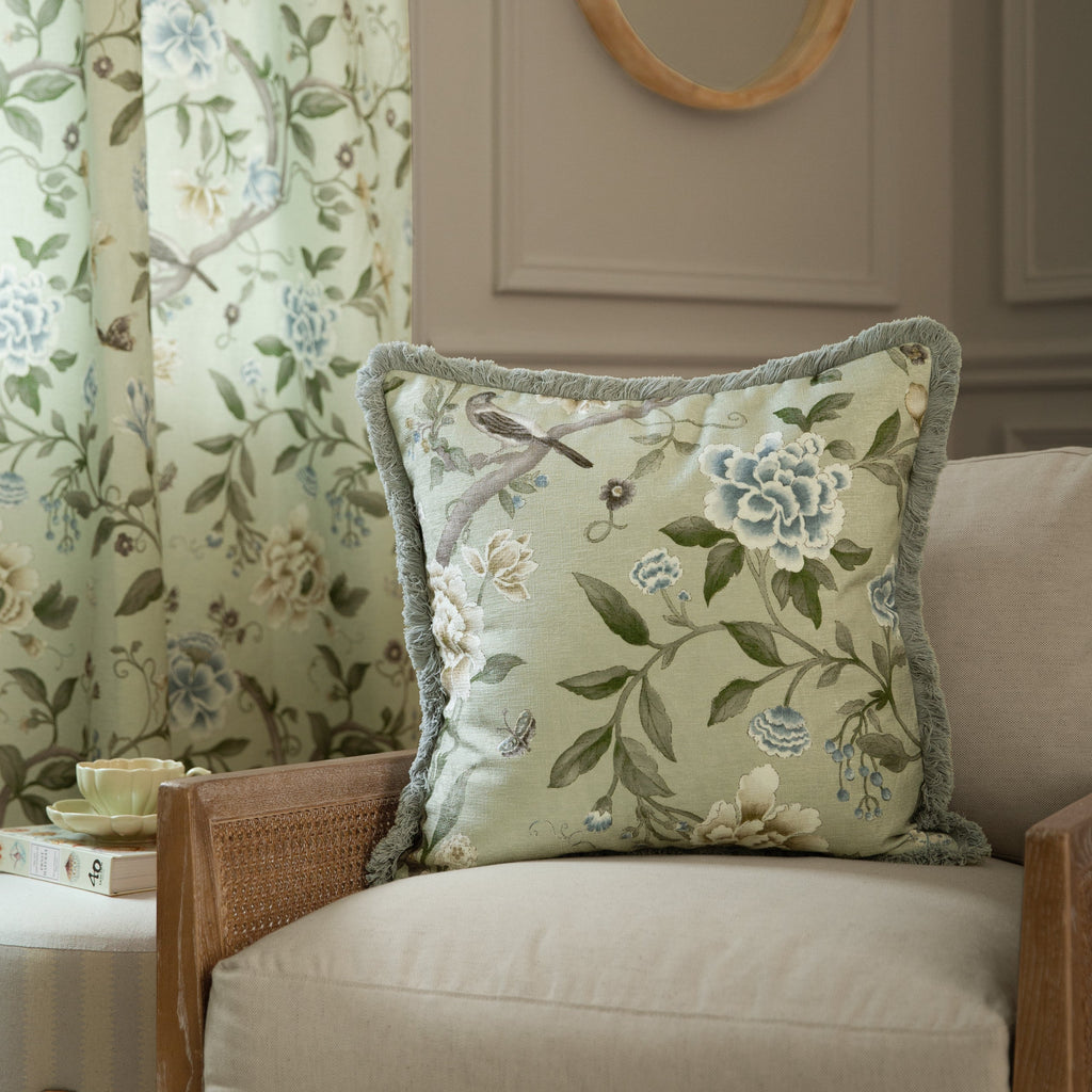 Porcelain Garden Chenille Cushion