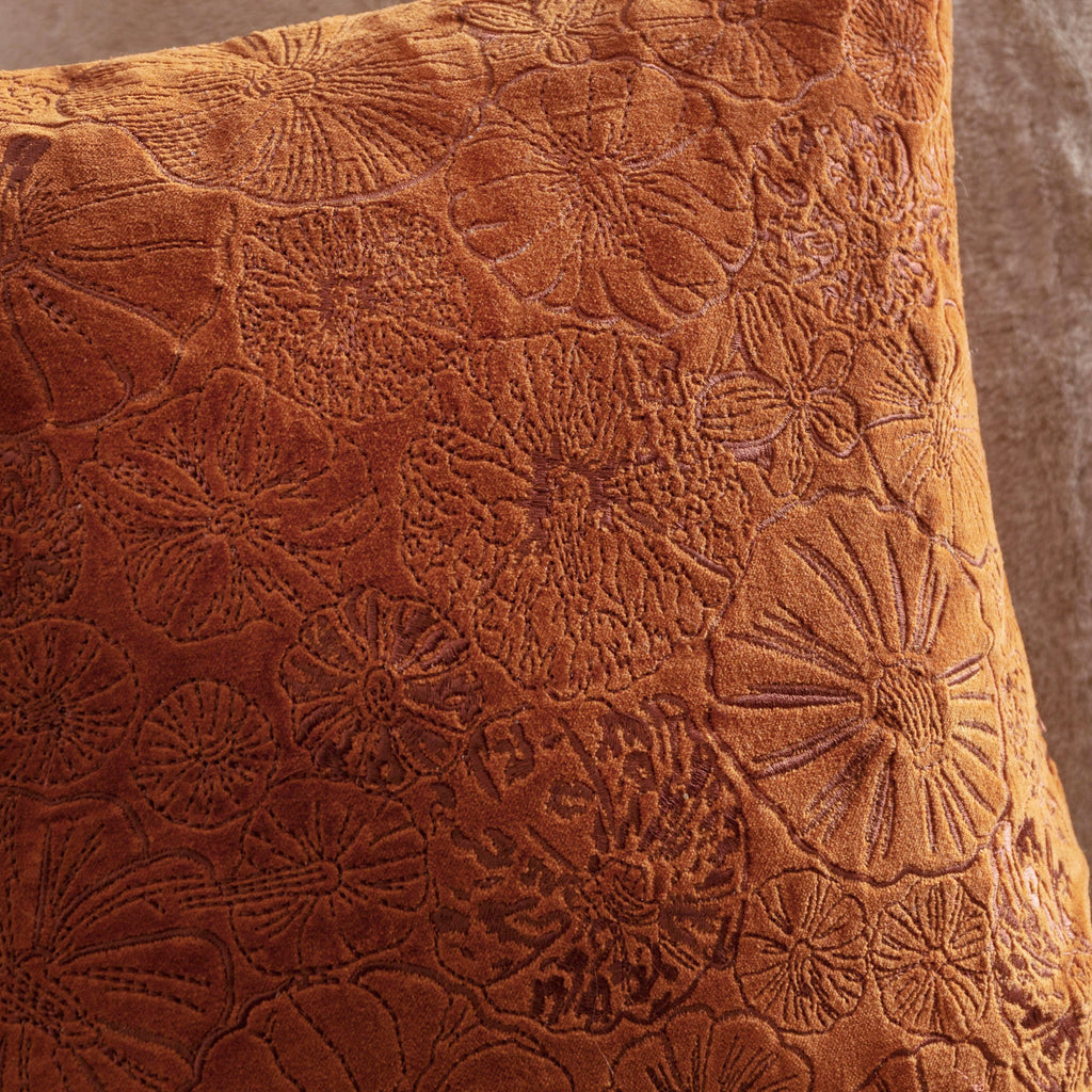 Picking Patch Embroidered Velvet Cushion