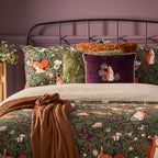 Pineberry Forest Embroidered Velvet Cushion