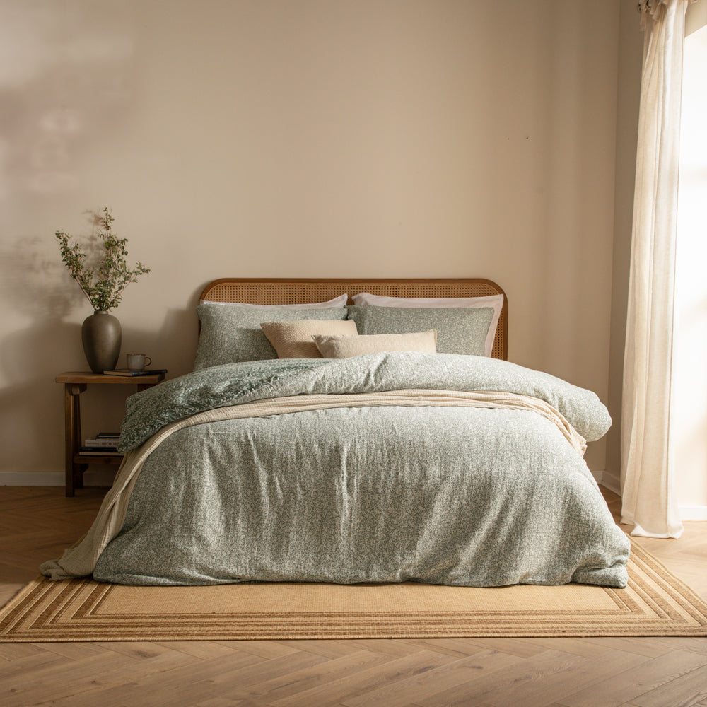 Perrie Leaf Muslin 100% Cotton Duvet Cover Set