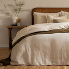 Perrie Leaf Muslin 100% Cotton Duvet Cover Set