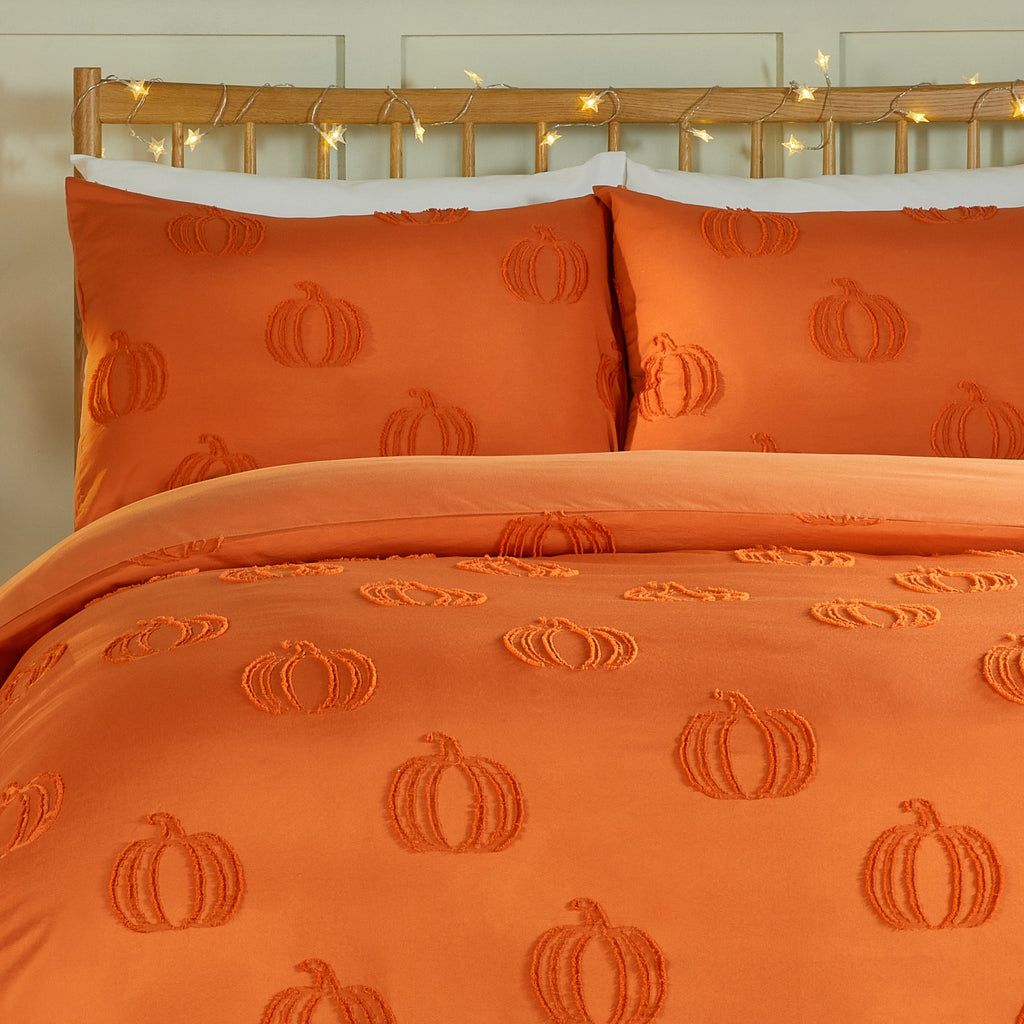 Pumpkin Fields Soft Touch Tufted Duvet Cover Set