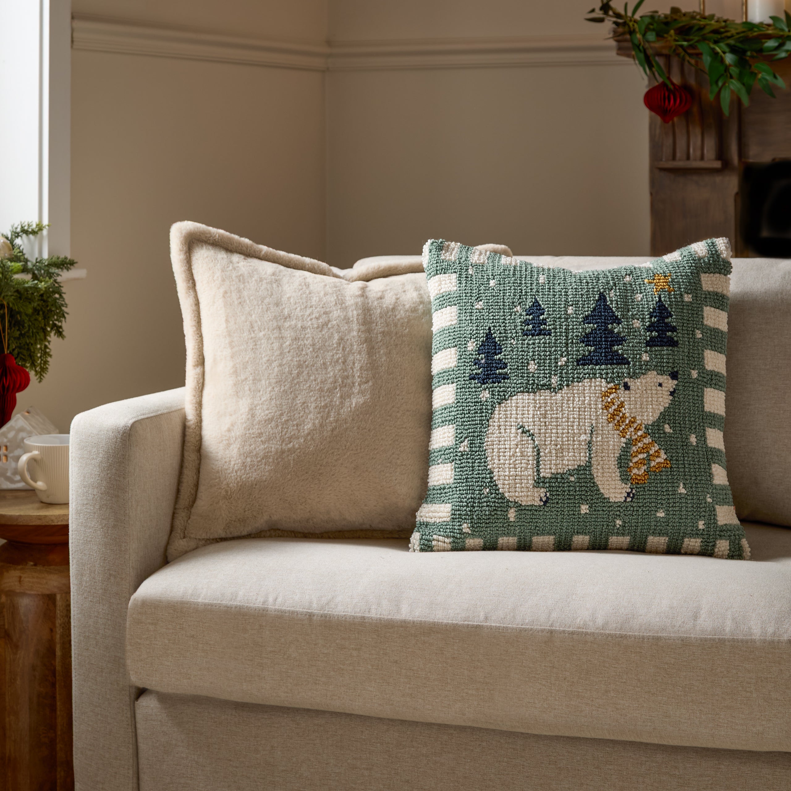 Polar Bear Tufted Cushion