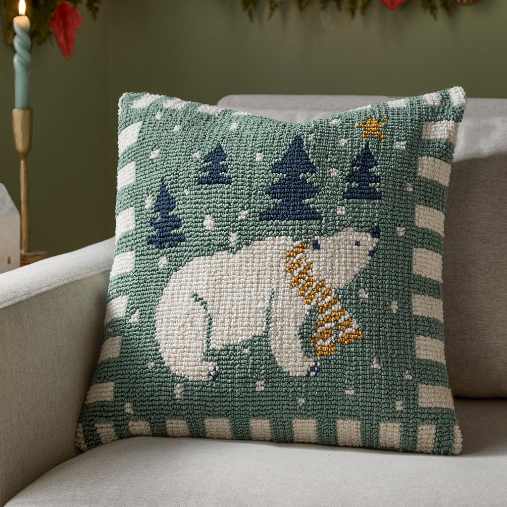 Polar Bear Tufted Cushion