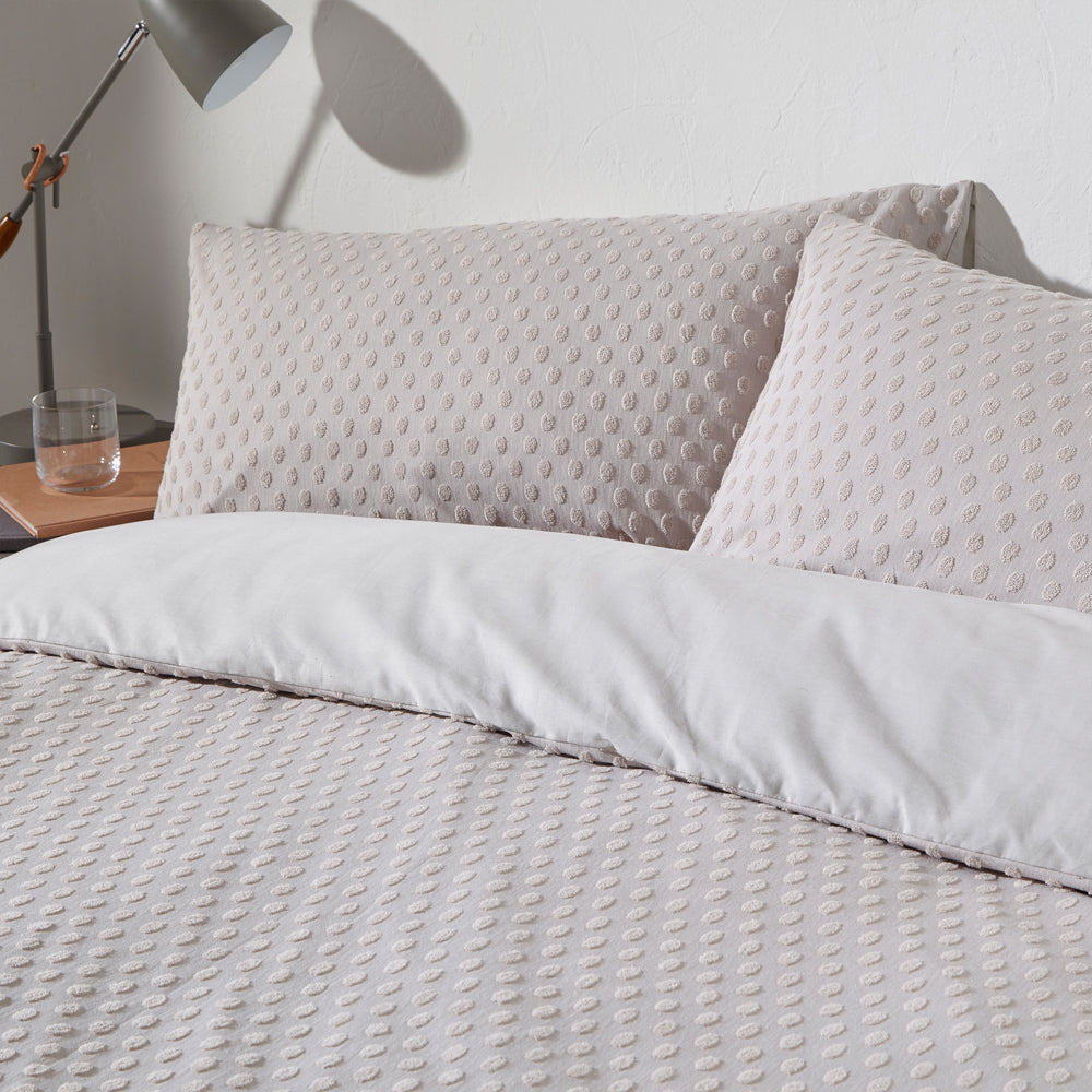 Polka Tuft 100% Cotton Duvet Cover Set