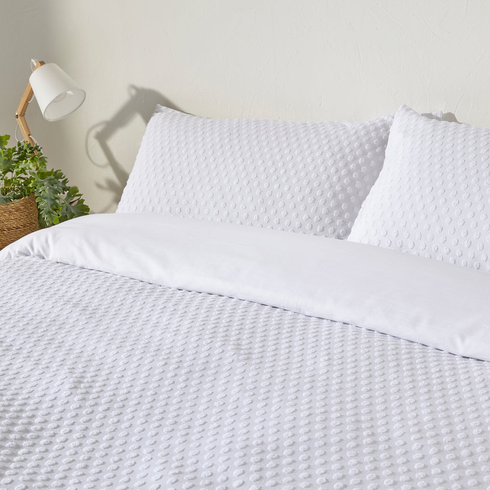Polka Tuft 100% Cotton Duvet Cover Set