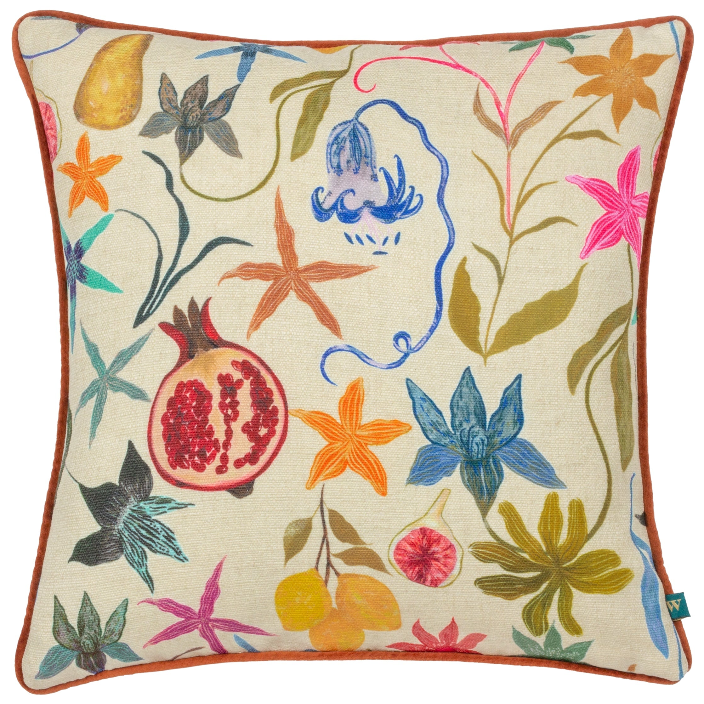 Pomona Floral Piped Cushion