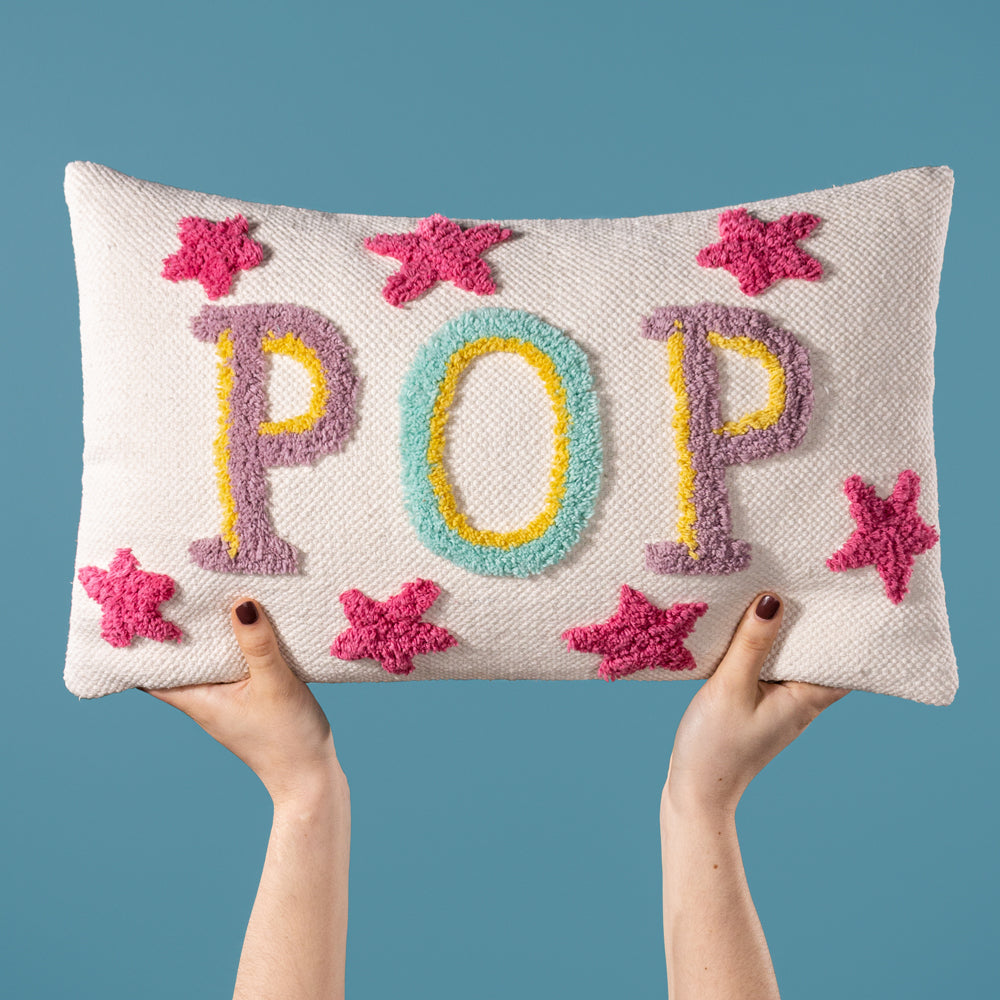 Pop Cotton Tufted Cushion Fuchsia