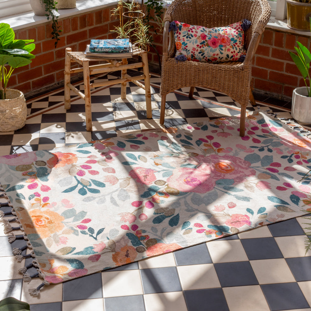 Posies Floral Tasselled Cushion