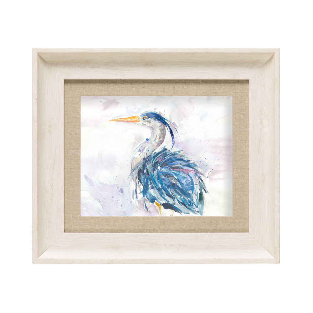 Prancing Heron Framed Print