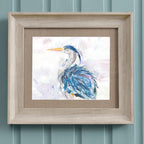Prancing Heron Framed Print