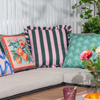 Palm Royale Stripe Ruffle Printed Outdoor Cushion