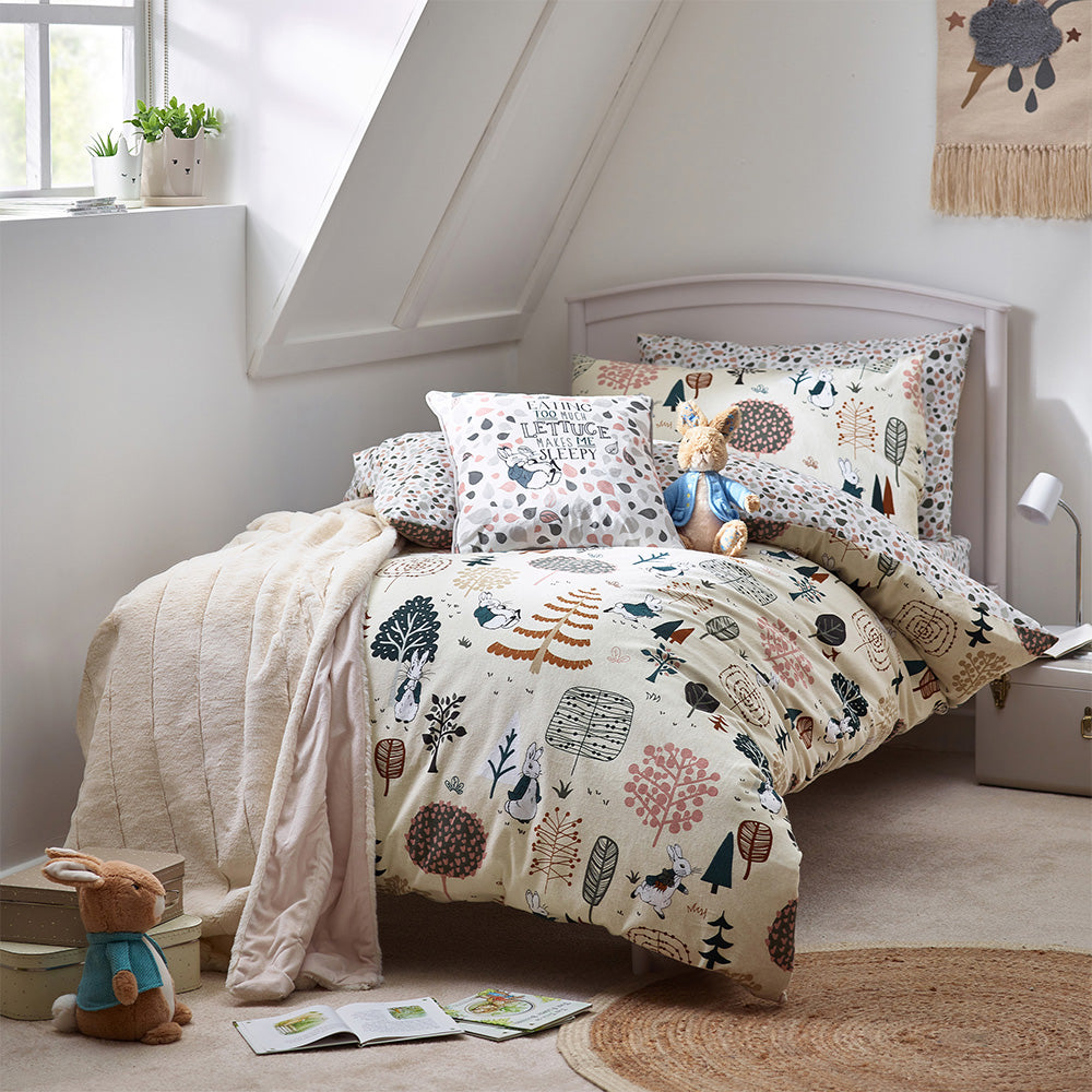 Scandi Woods Peter Rabbit™ 100% Brushed Cotton Duvet Cover Set