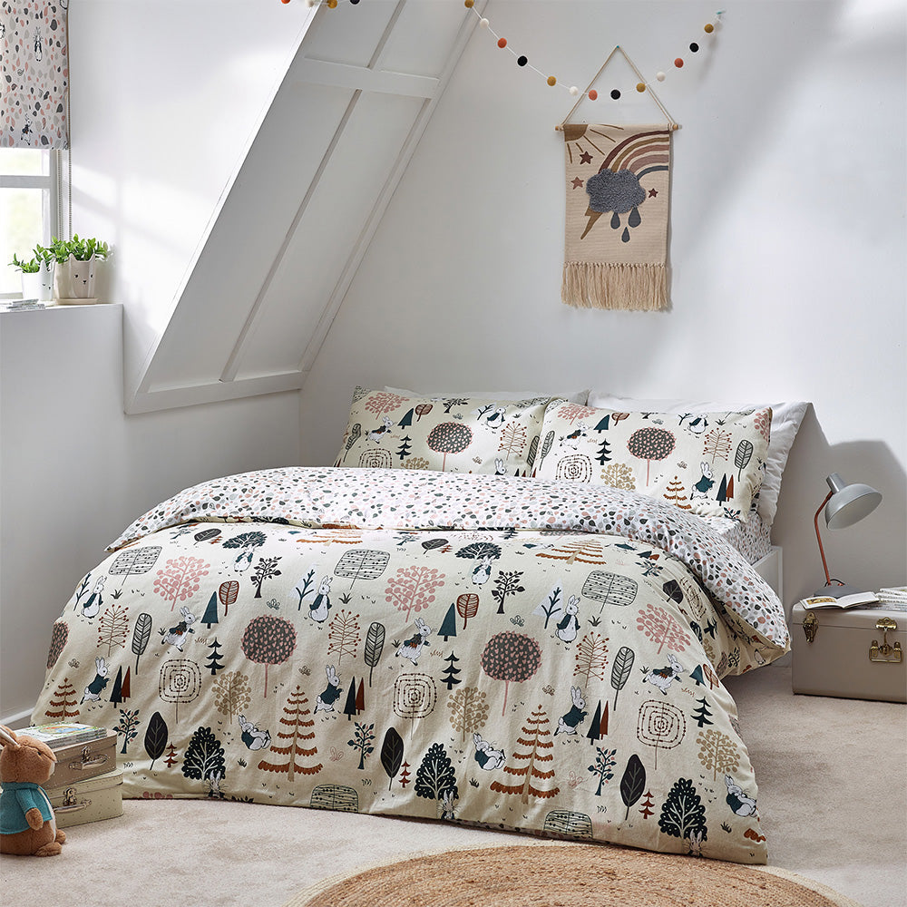 Scandi Woods Peter Rabbit™ 100% Brushed Cotton Duvet Cover Set