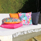 Psychedelic Jungle Outdoor Cushion Hot Pink