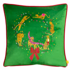Purrfect Christmas Leaping Leopards Cushion