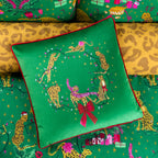 Purrfect Christmas Leaping Leopards Cushion