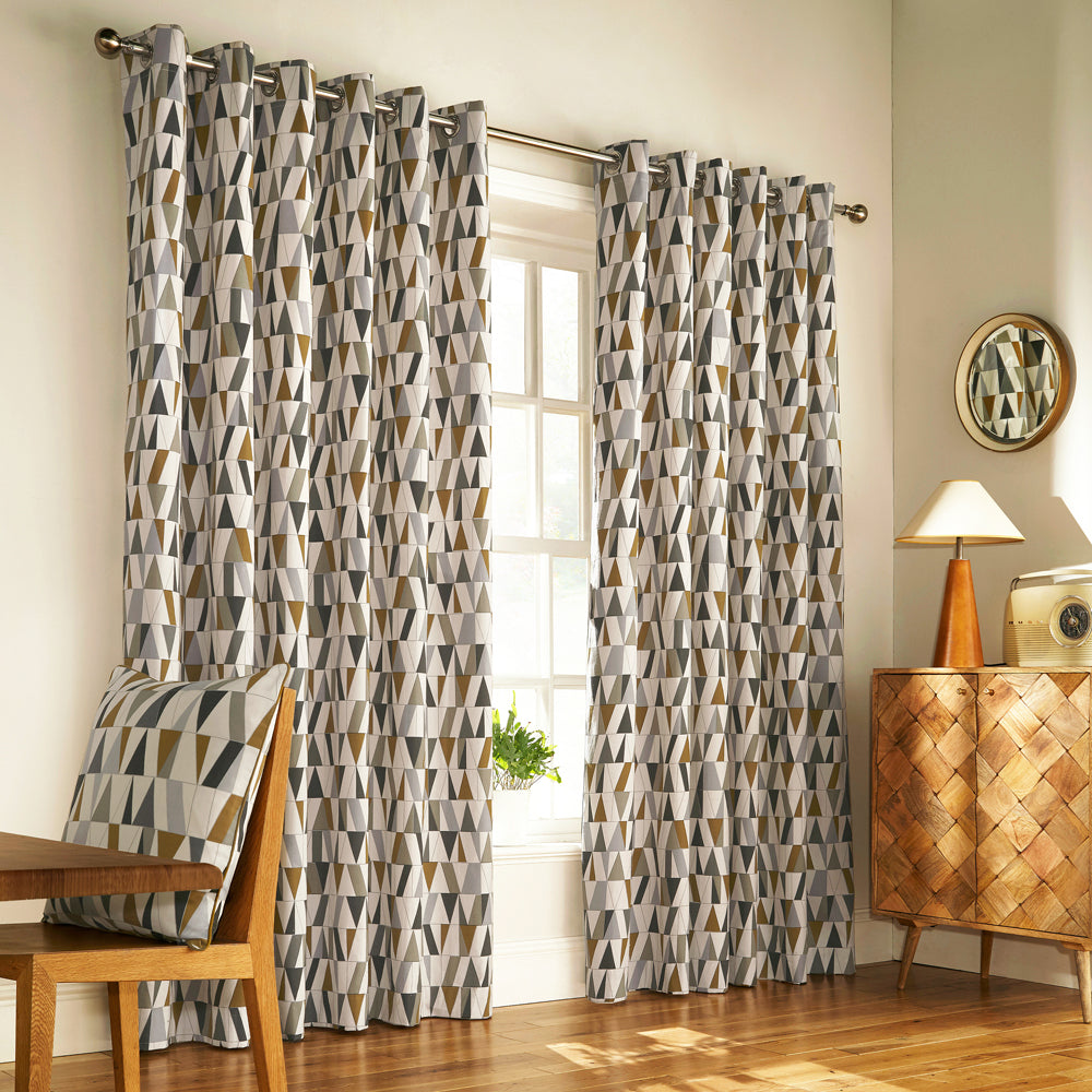 Reno Geometric Eyelet Curtains