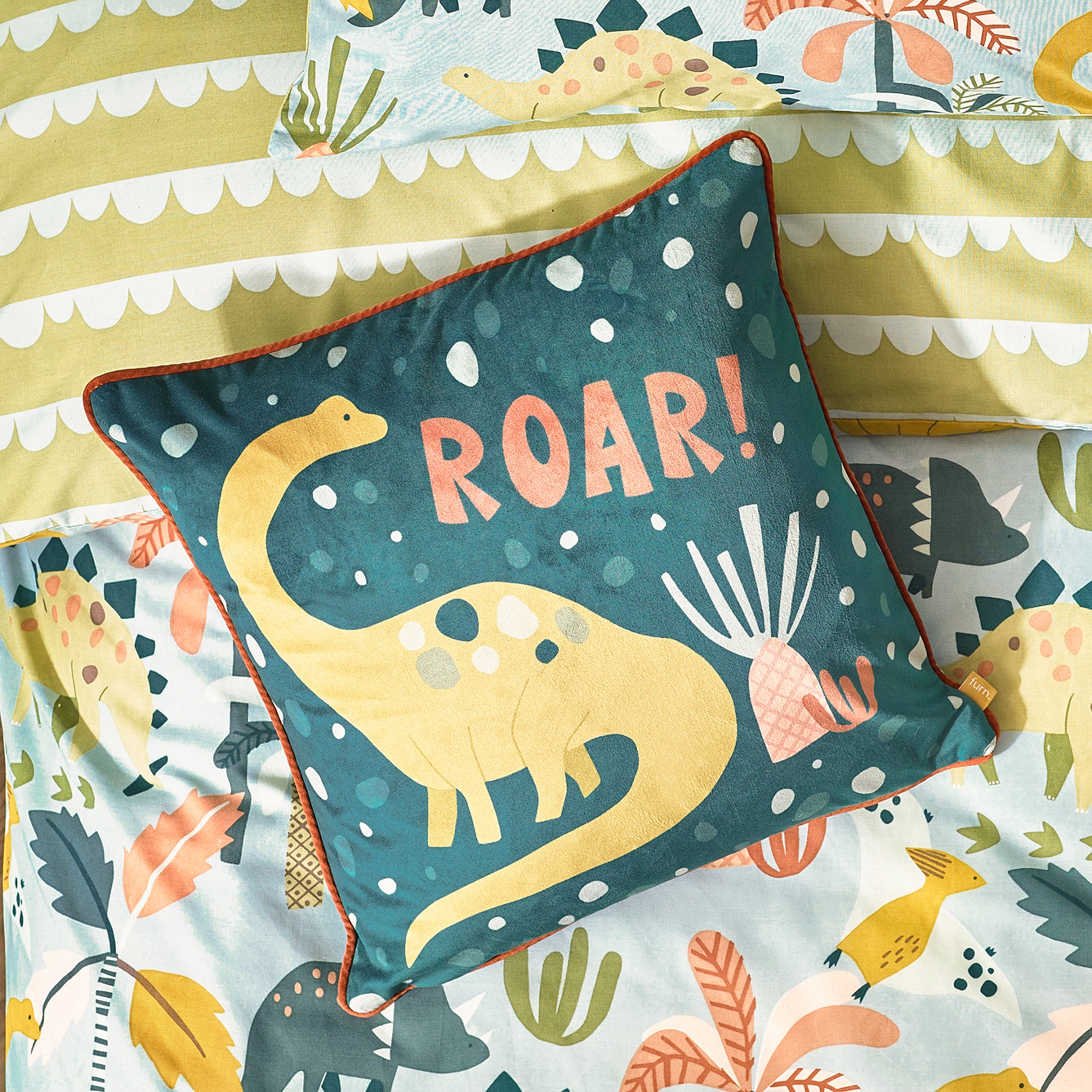 Roar Piped Velvet Cushion