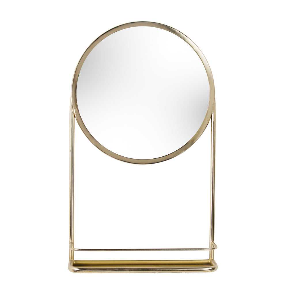 Round Shelf Wall Mirror