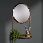 Round Shelf Wall Mirror