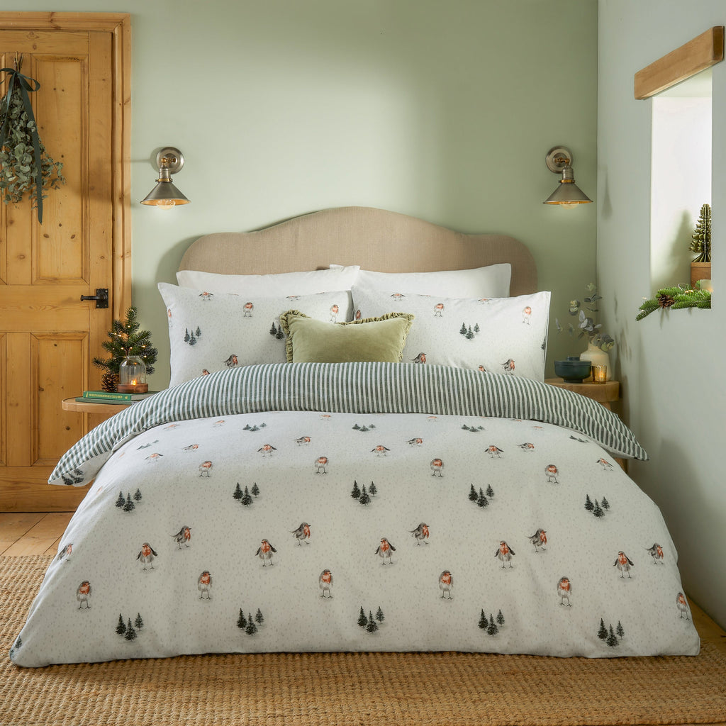 Robins Return Brushed Cotton Duvet Cover Set